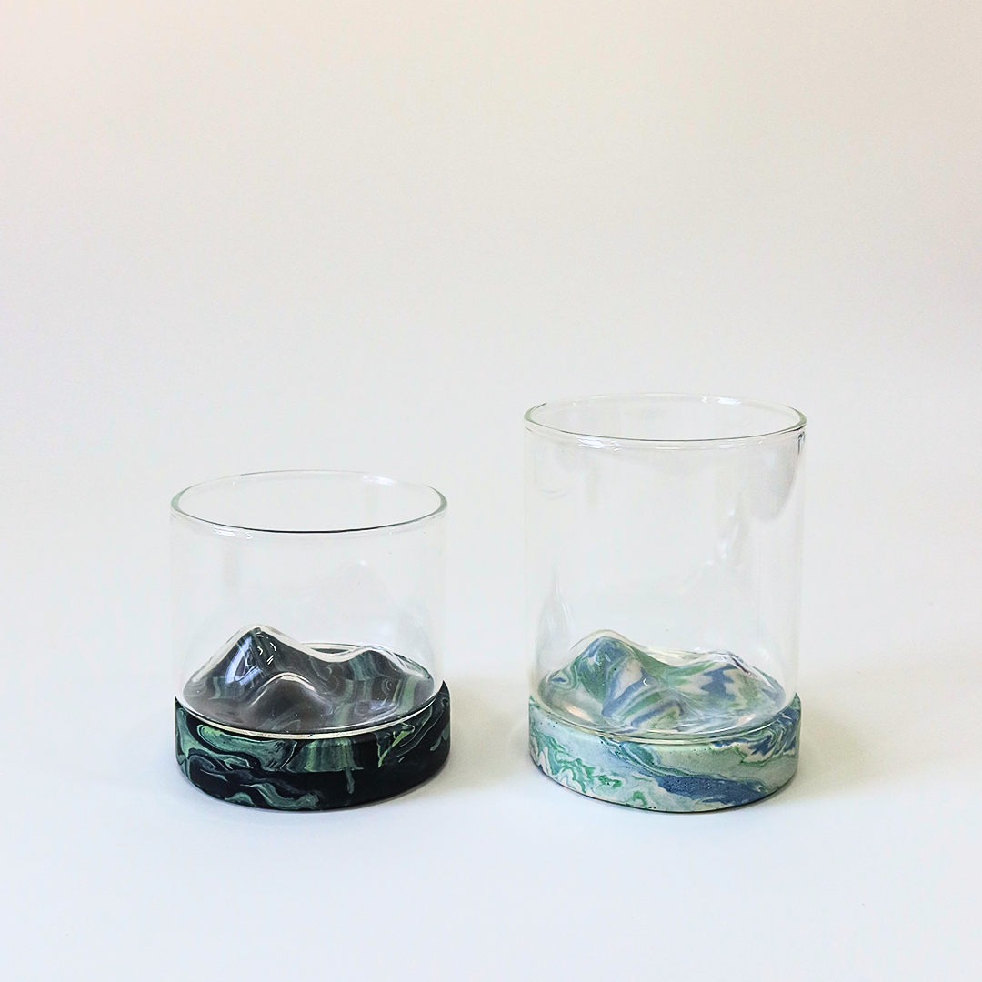 Mountain Glass Set - Greens
