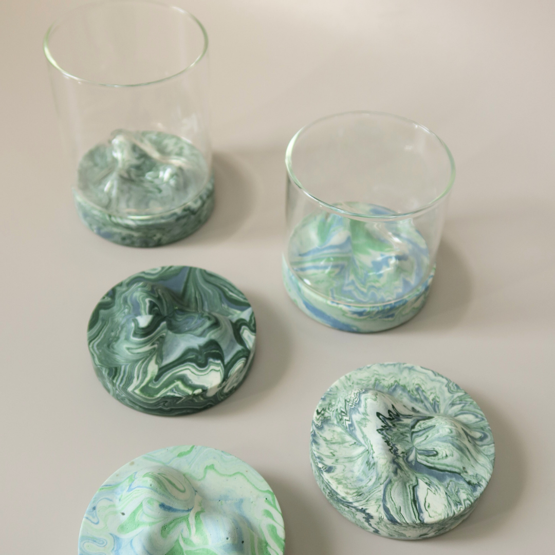 Mountain Glass Set - Greens