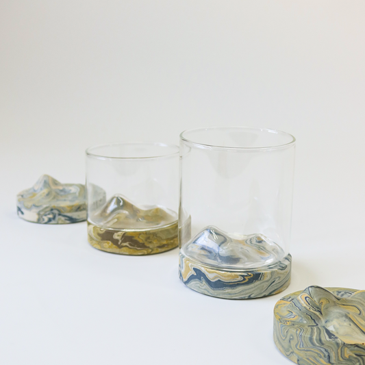 Mountain Glass Set - Yellows